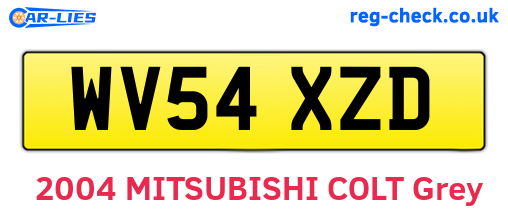 WV54XZD are the vehicle registration plates.