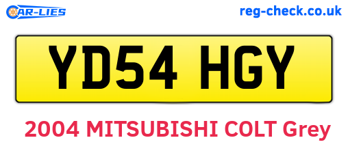 YD54HGY are the vehicle registration plates.