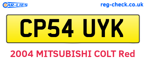CP54UYK are the vehicle registration plates.