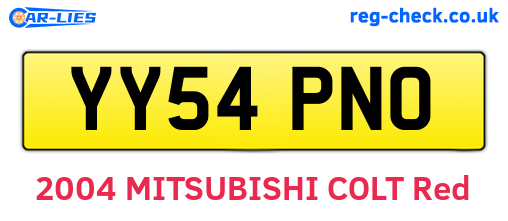 YY54PNO are the vehicle registration plates.
