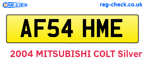 AF54HME are the vehicle registration plates.