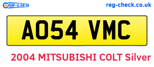 AO54VMC are the vehicle registration plates.
