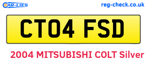 CT04FSD are the vehicle registration plates.