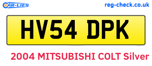 HV54DPK are the vehicle registration plates.