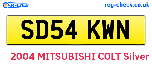 SD54KWN are the vehicle registration plates.