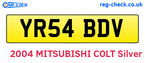 YR54BDV are the vehicle registration plates.