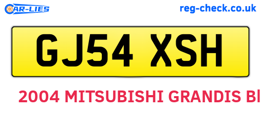 GJ54XSH are the vehicle registration plates.