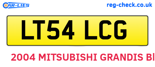 LT54LCG are the vehicle registration plates.