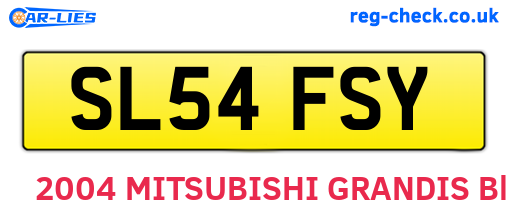 SL54FSY are the vehicle registration plates.