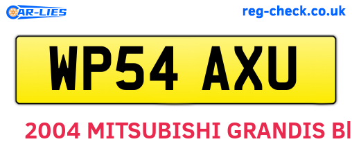WP54AXU are the vehicle registration plates.