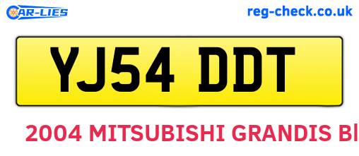 YJ54DDT are the vehicle registration plates.