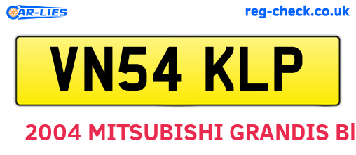 VN54KLP are the vehicle registration plates.