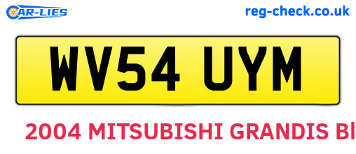 WV54UYM are the vehicle registration plates.