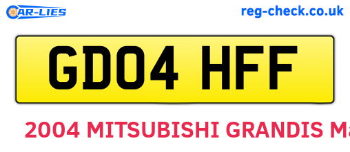 GD04HFF are the vehicle registration plates.