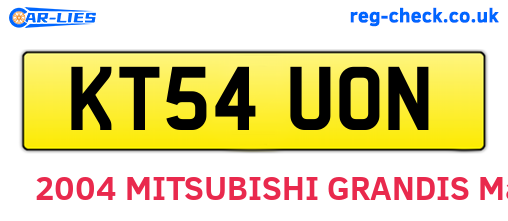 KT54UON are the vehicle registration plates.