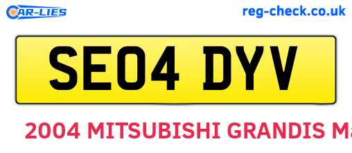SE04DYV are the vehicle registration plates.