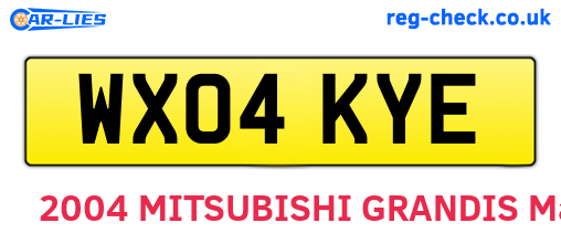 WX04KYE are the vehicle registration plates.