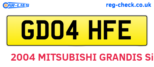 GD04HFE are the vehicle registration plates.