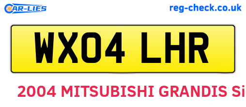 WX04LHR are the vehicle registration plates.