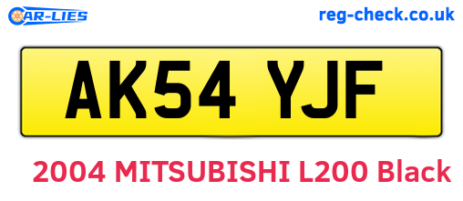 AK54YJF are the vehicle registration plates.