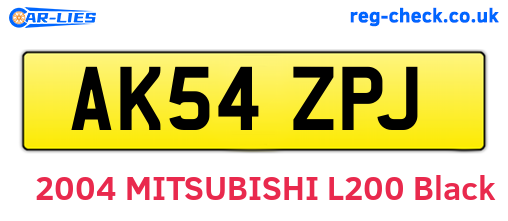 AK54ZPJ are the vehicle registration plates.