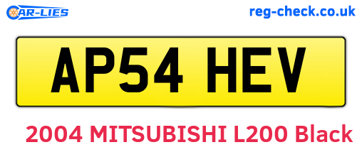 AP54HEV are the vehicle registration plates.