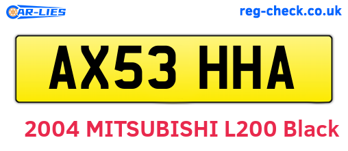 AX53HHA are the vehicle registration plates.
