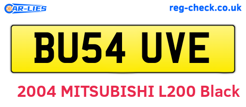 BU54UVE are the vehicle registration plates.
