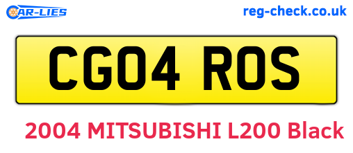 CG04ROS are the vehicle registration plates.