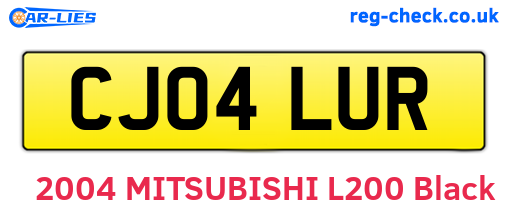 CJ04LUR are the vehicle registration plates.
