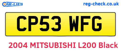 CP53WFG are the vehicle registration plates.