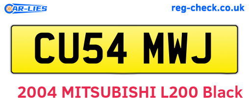 CU54MWJ are the vehicle registration plates.