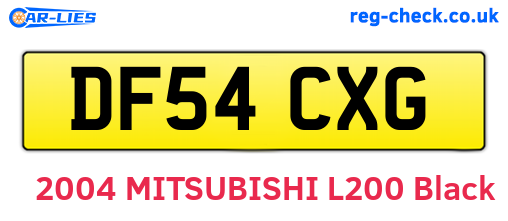 DF54CXG are the vehicle registration plates.