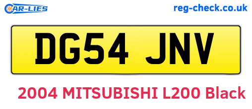 DG54JNV are the vehicle registration plates.