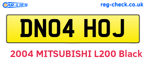 DN04HOJ are the vehicle registration plates.