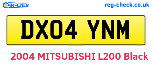 DX04YNM are the vehicle registration plates.