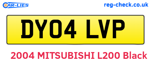 DY04LVP are the vehicle registration plates.