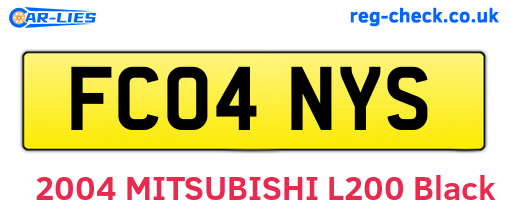 FC04NYS are the vehicle registration plates.