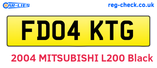 FD04KTG are the vehicle registration plates.