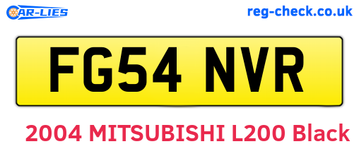 FG54NVR are the vehicle registration plates.