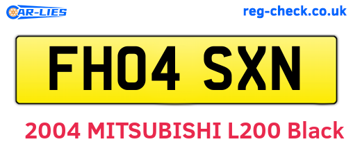 FH04SXN are the vehicle registration plates.