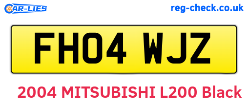 FH04WJZ are the vehicle registration plates.