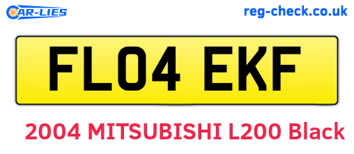 FL04EKF are the vehicle registration plates.