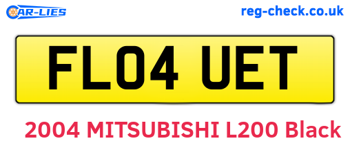 FL04UET are the vehicle registration plates.