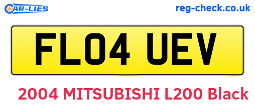 FL04UEV are the vehicle registration plates.