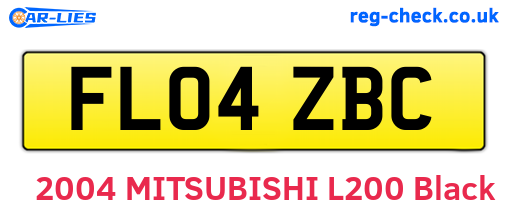 FL04ZBC are the vehicle registration plates.