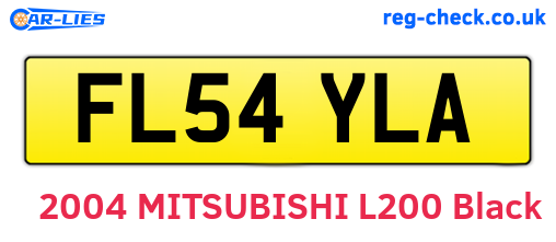 FL54YLA are the vehicle registration plates.