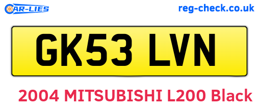 GK53LVN are the vehicle registration plates.