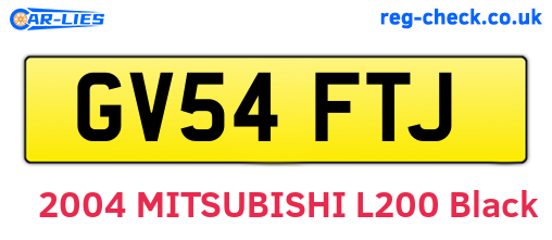 GV54FTJ are the vehicle registration plates.
