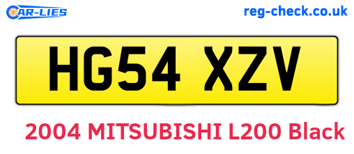 HG54XZV are the vehicle registration plates.
